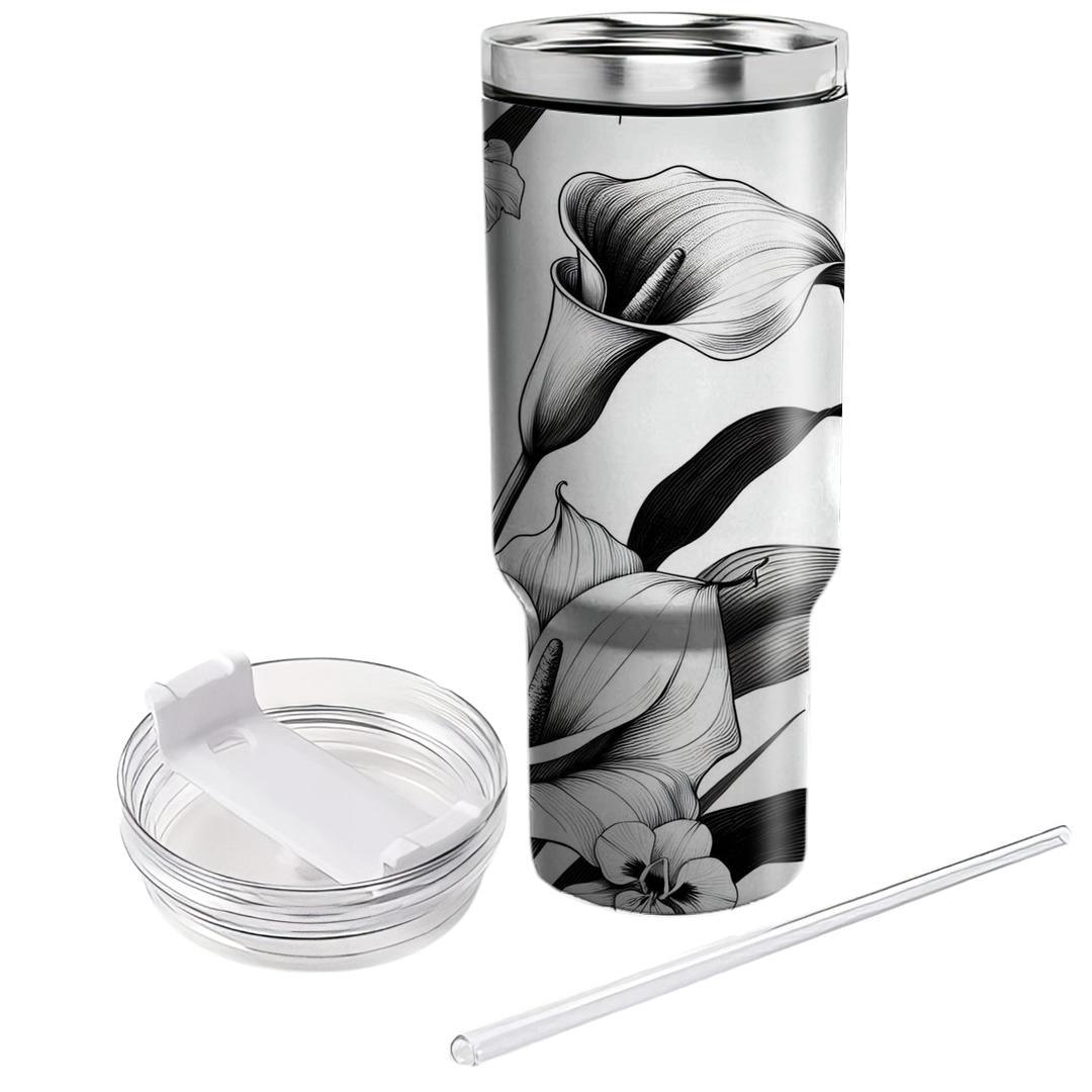 Floral Elegance Noir  Tumbler Cups
