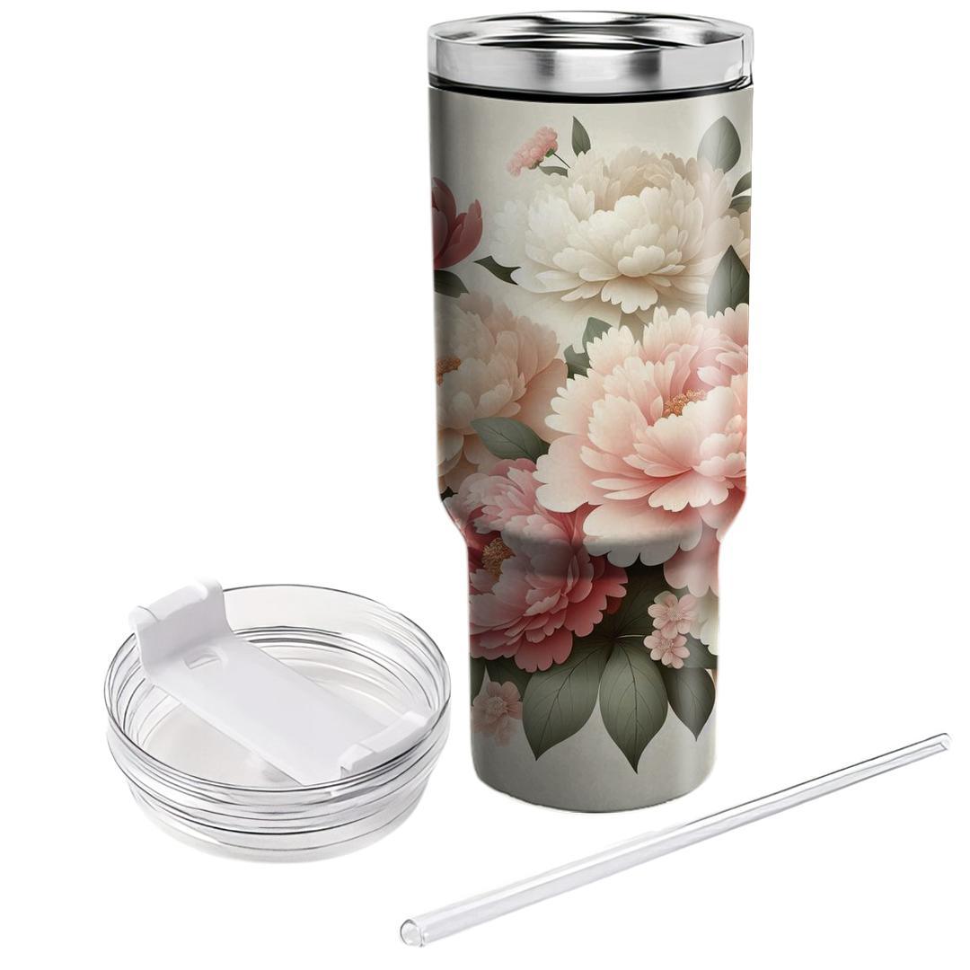 Enchanting Peony Bouquet  Unique Tumblers