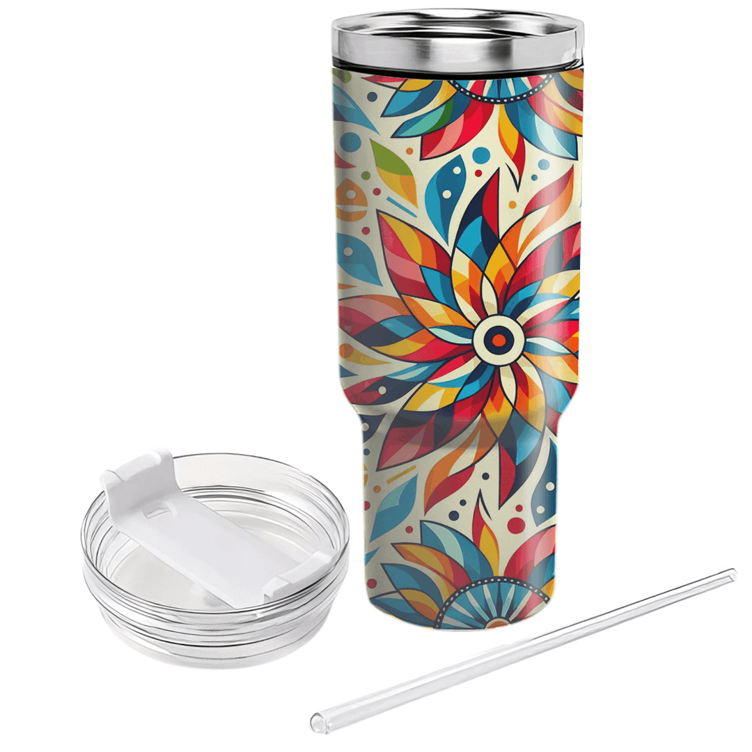Colorful Pinwheel Pattern Tumbler Cups