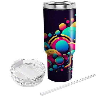 Abstract Neon Circles  Personalized Tumblers