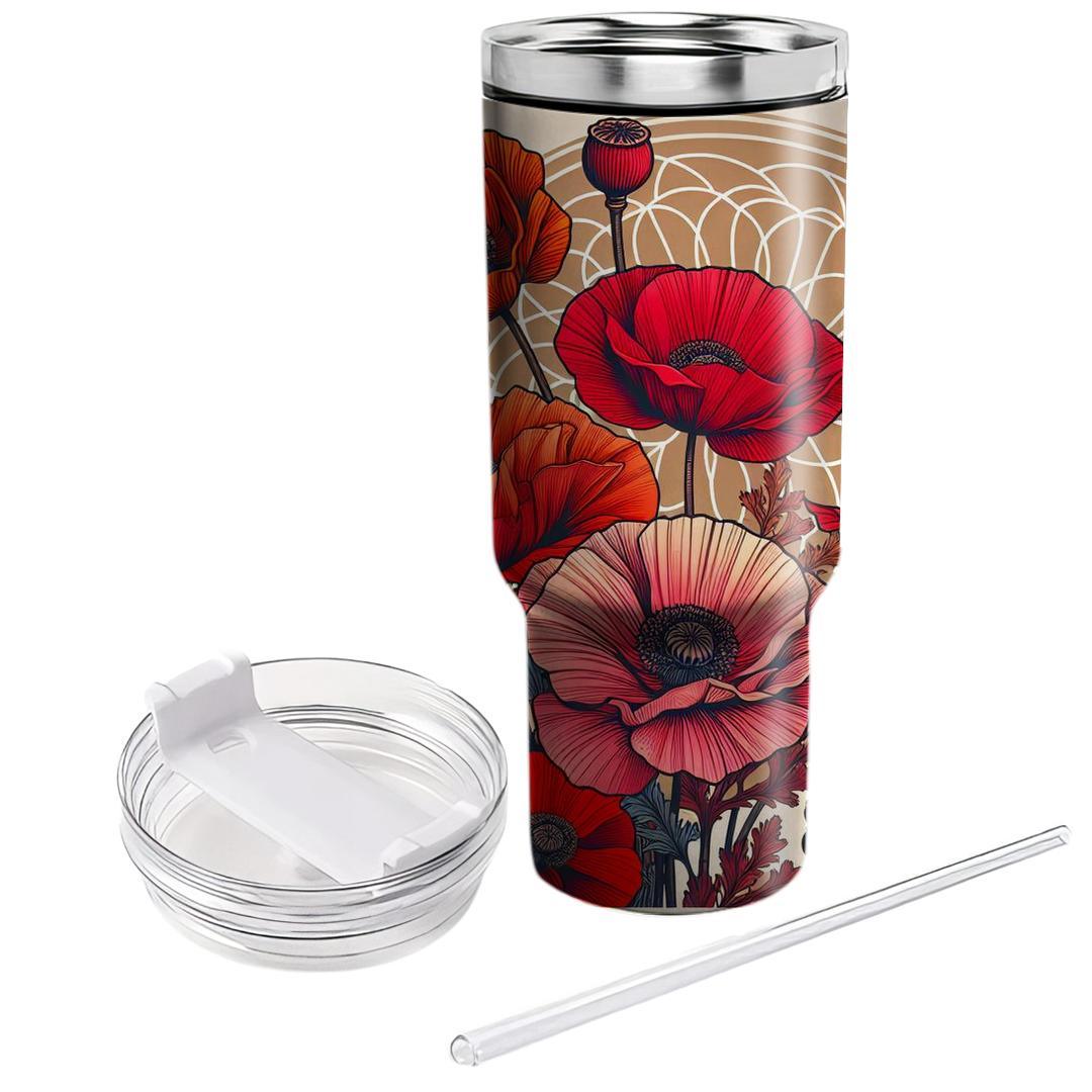 Ornate Poppy Parade  Decorative Tumblers