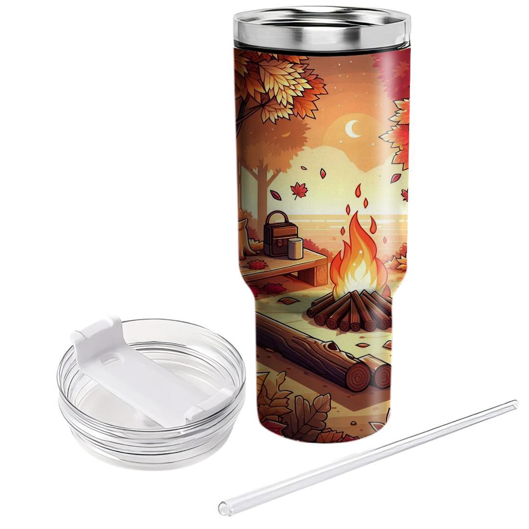 Autumn Firelight Reflections  Travel Tumblers