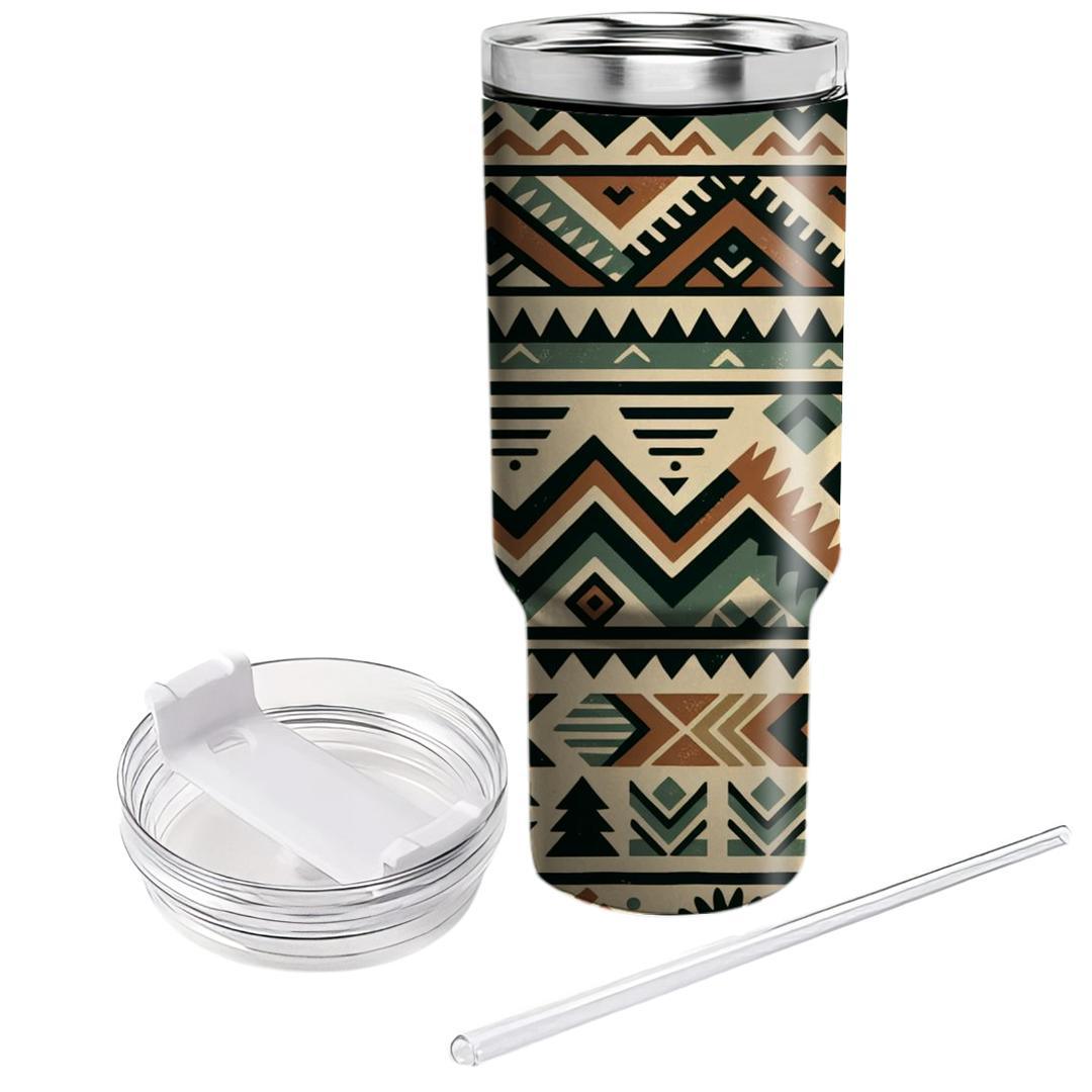Rustic Tribal Chevron  Tumblers With Lids