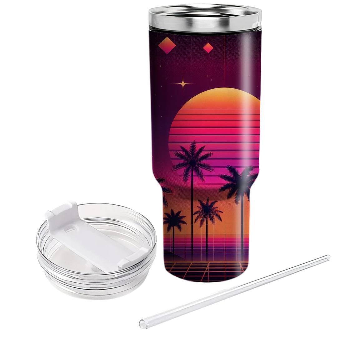 Retro Sunset Glow  Personalized Tumblers
