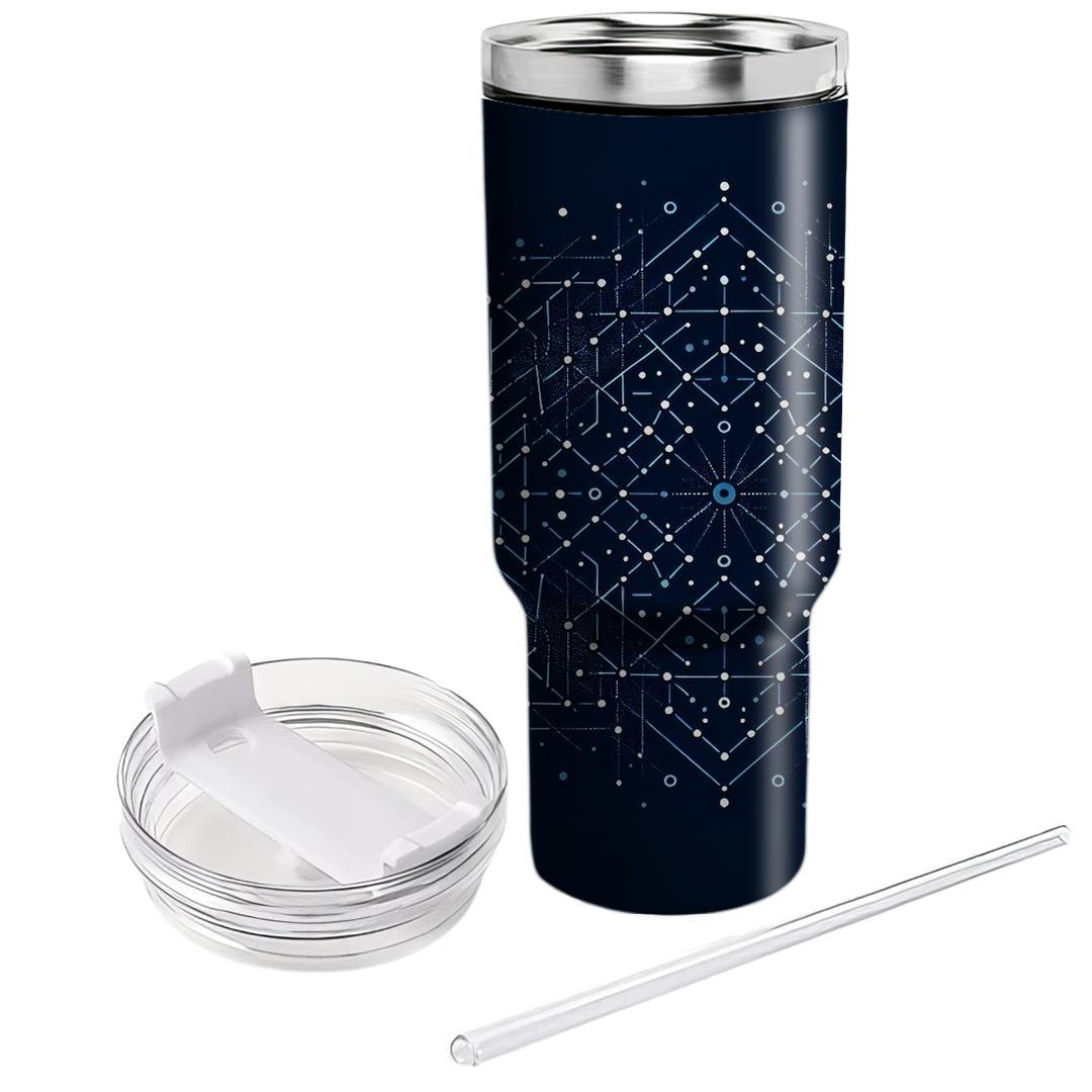 Abstract Constellations In Navy Blue  Tumblers For Gifts