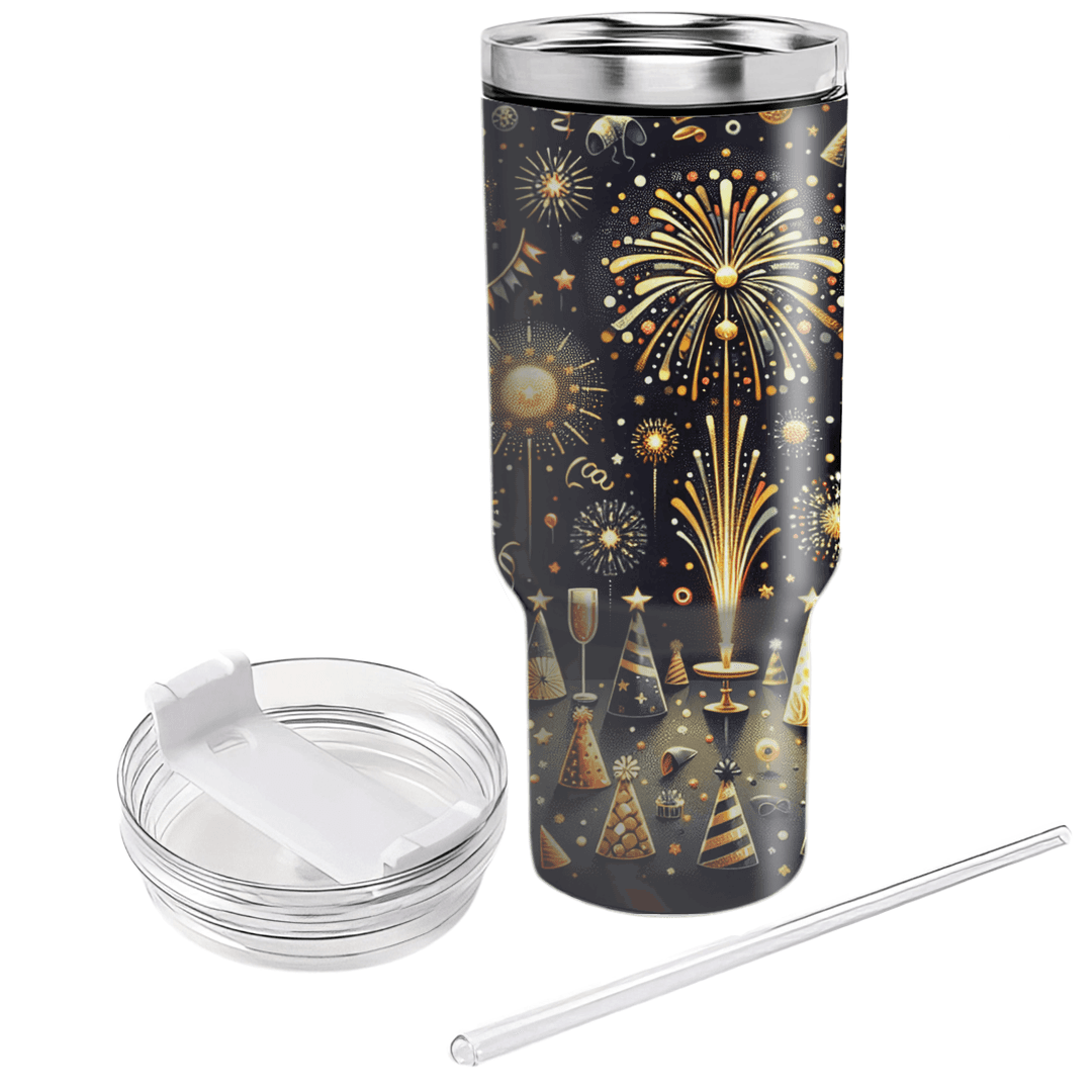 Funky New Year's Party Tumblers With Lids