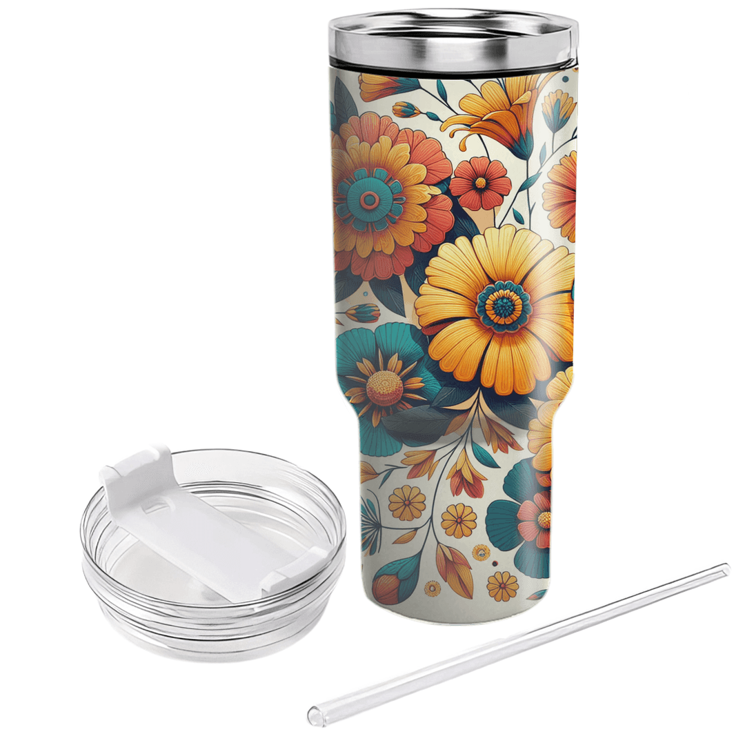 Bohemian Floral Breeze  Tumblers With Lids
