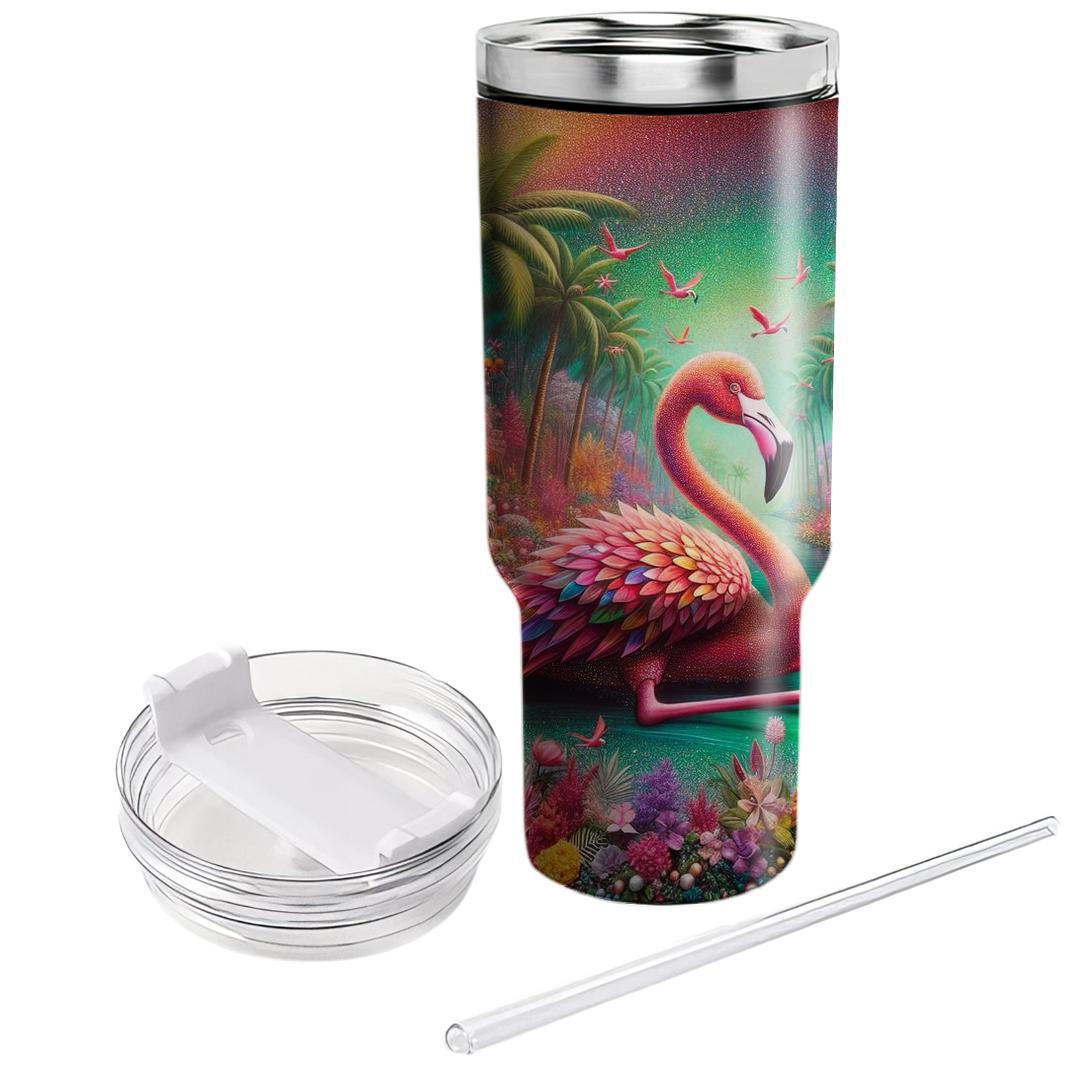 Sassy Flamingo Paradise  Tumblers With Lids
