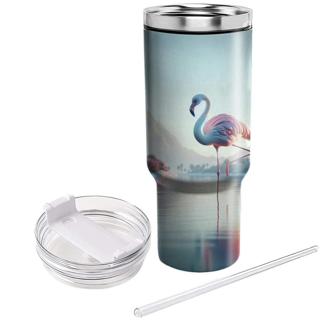 Elegant Flamingo Serenity  Travel Tumblers