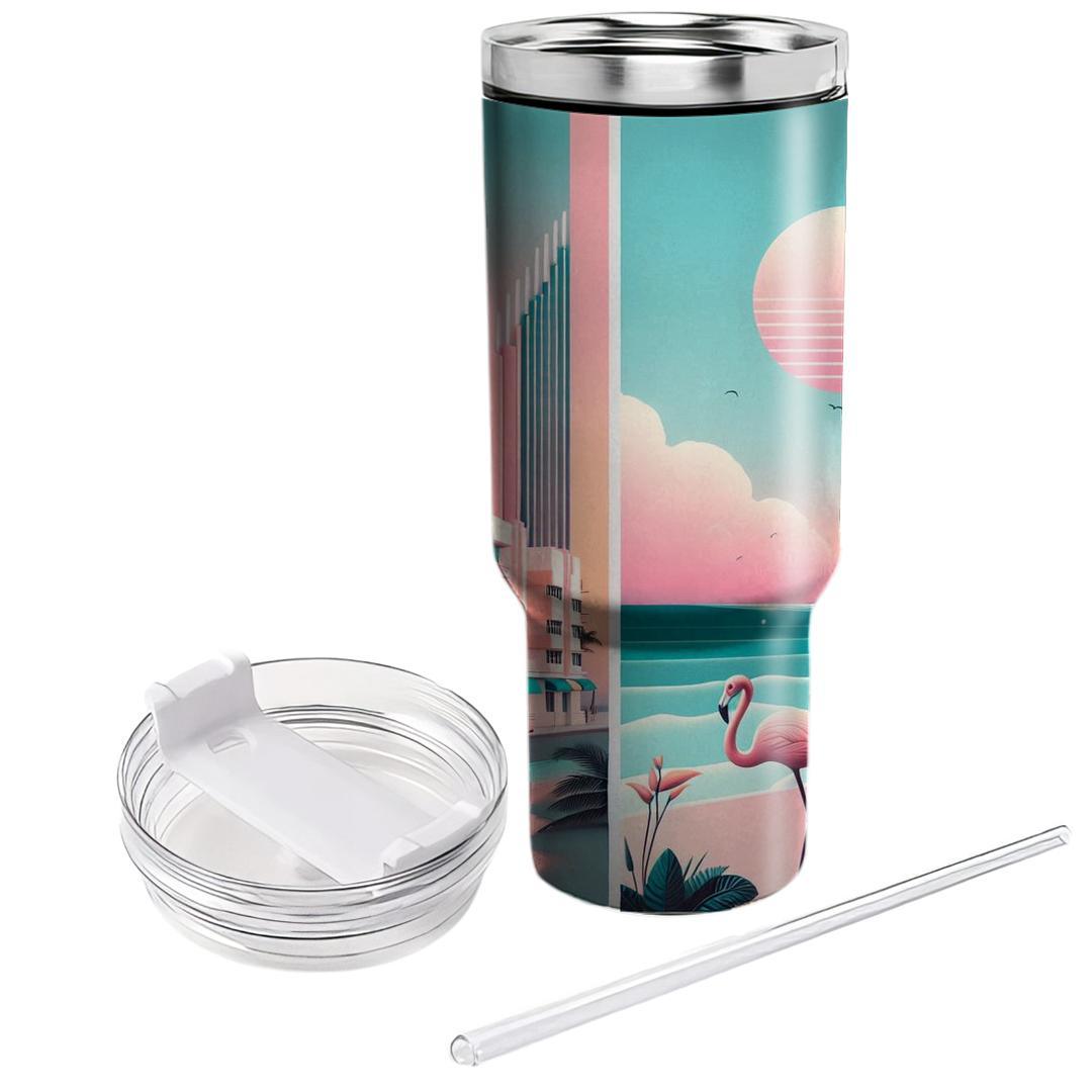 Retro Miami Beach  Personalized Tumblers