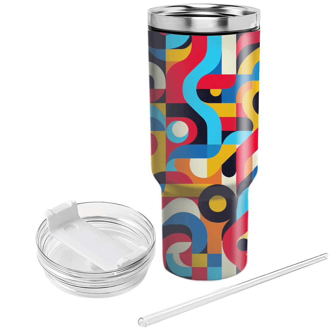 Vibrant Retro Mosaic  Travel Tumblers