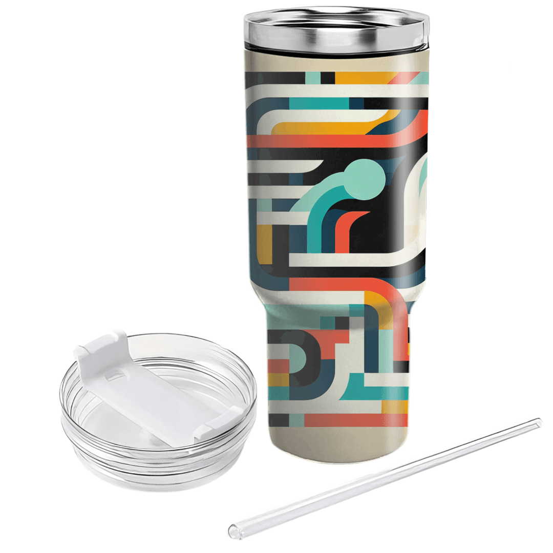 Bold Graphic Stripes Tumblers With Lids