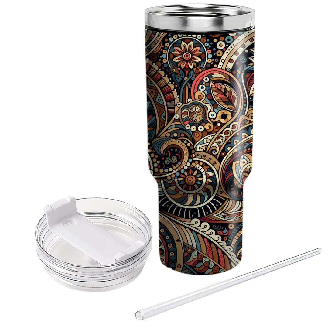 Floral Paisley Fusion  Travel Tumblers