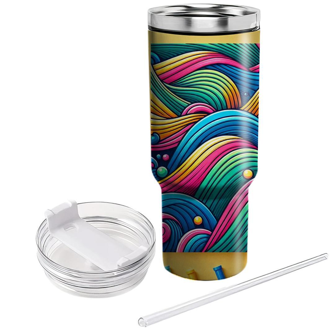 Vibrant Patterned Waves  Personalized Tumblers