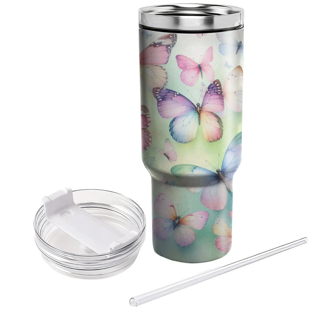 Spring Butterfly Symphony Tumblers With Lids