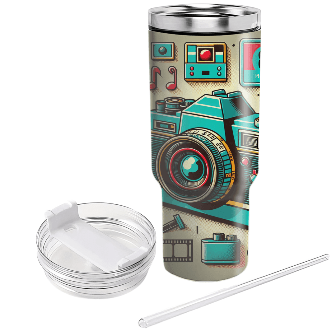 Retro Camera  Tumbler Cups