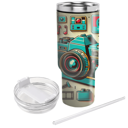 Retro Camera  Tumbler Cups
