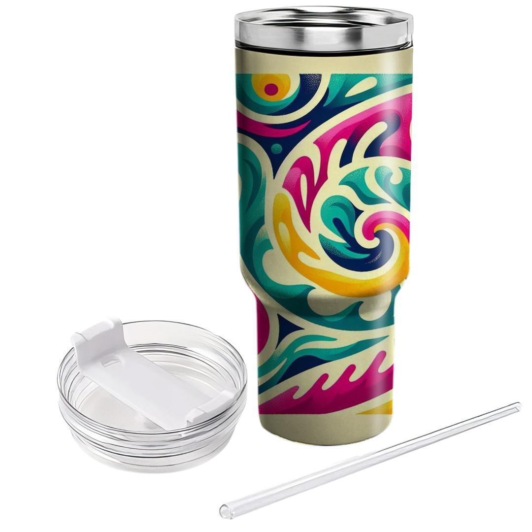 Funky 70s Tie Dye Vibes  Tumblers With Lids