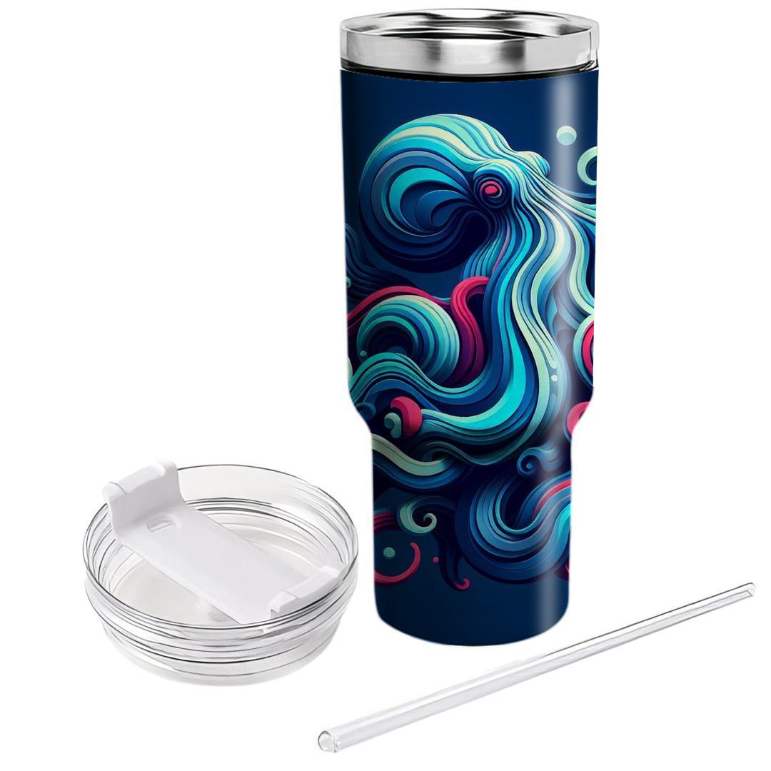 Artistic Octopus Whirl  Travel Tumblers