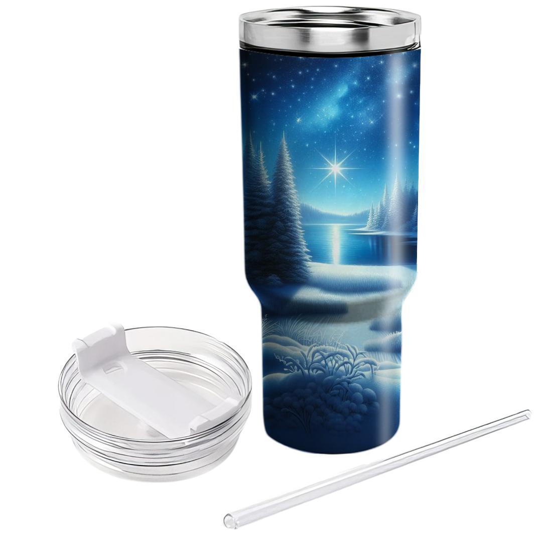 Winter Snowy Night Stars  Tumbler Cups