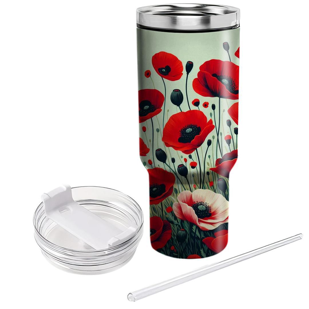 Radiant Poppy Field  Unique Tumblers