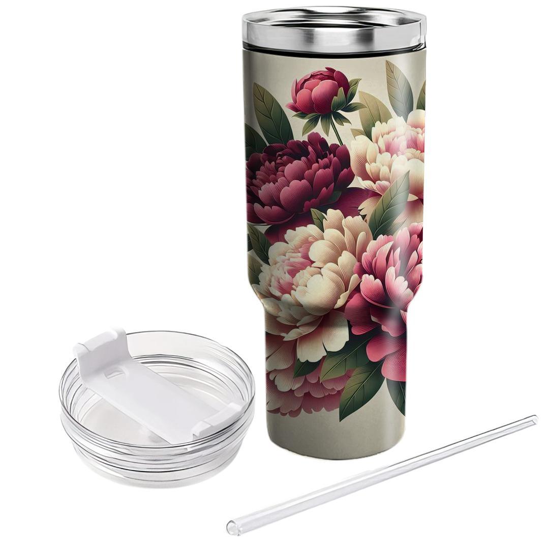 Majestic Peony Bouquet  Unique Tumblers