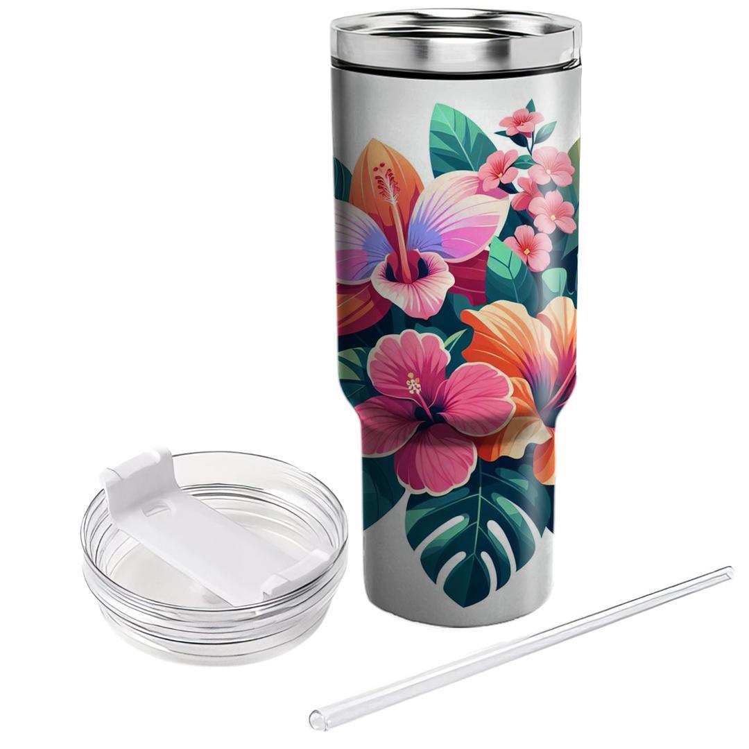 Lush Floral Escape  Tumblers With Lids