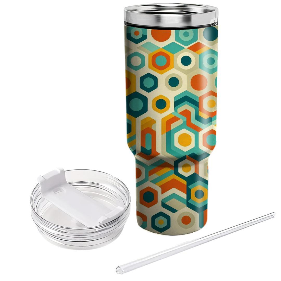 Retro Geometric Hexagon Wonderland  Decorative Tumblers