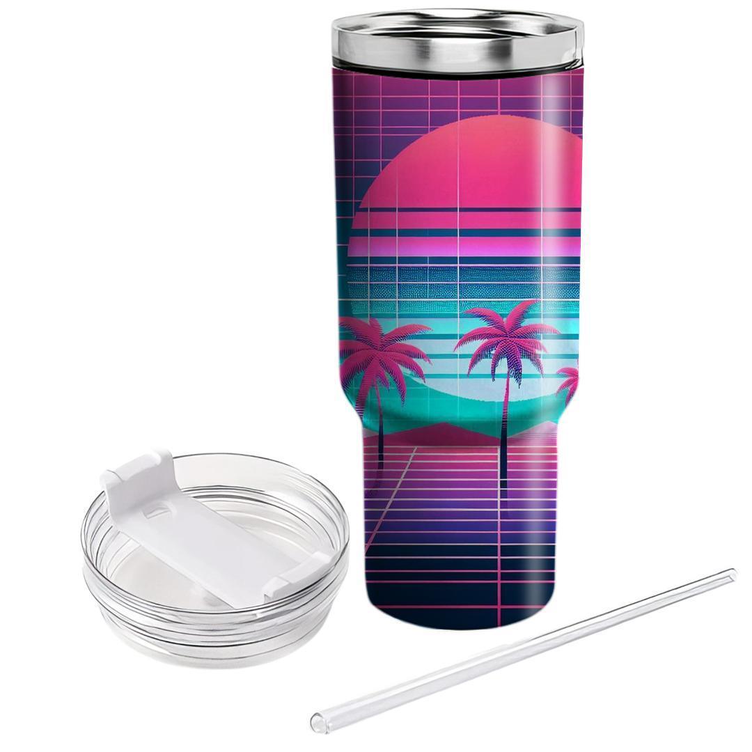 Retro Synthwave Oasis  Personalized Tumblers