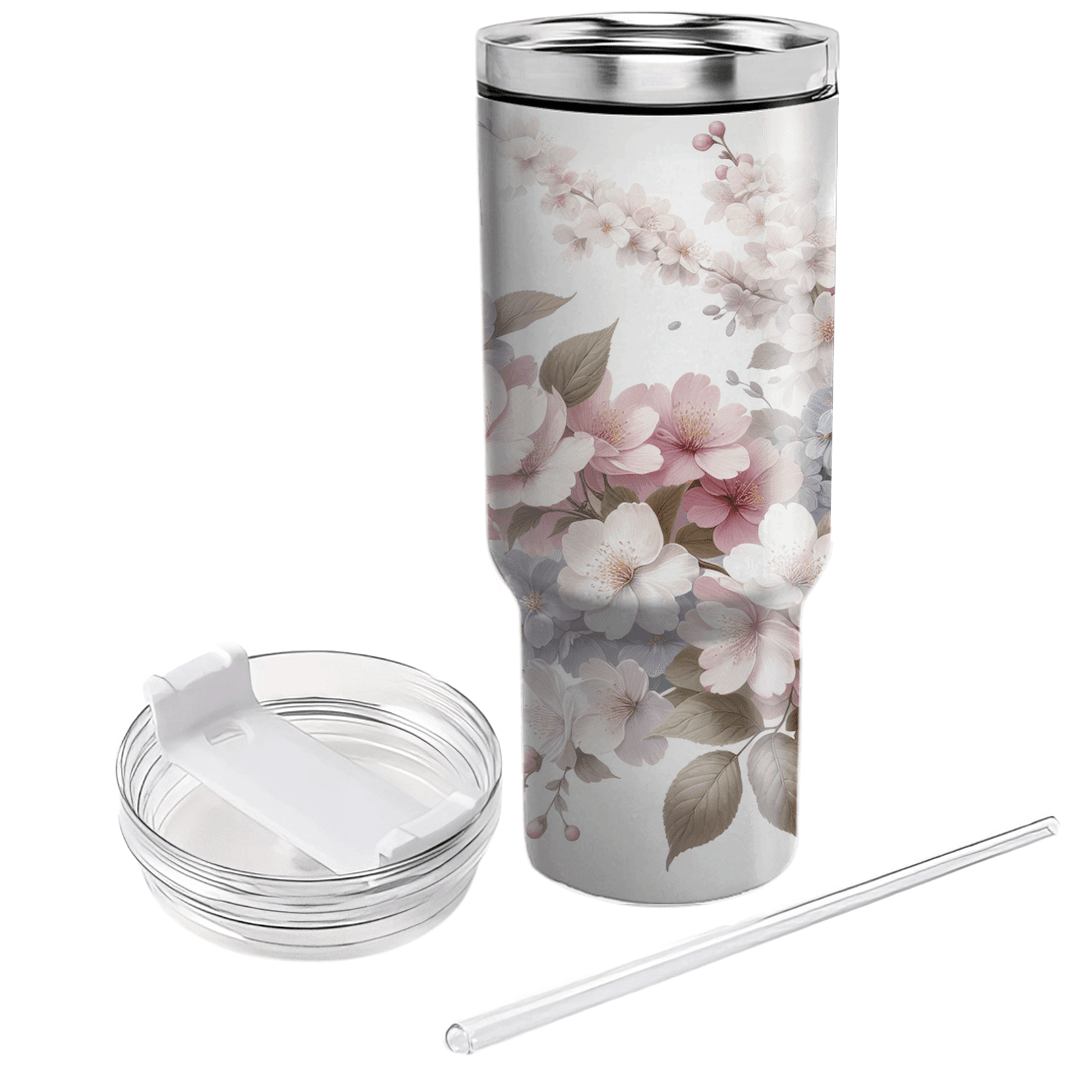 Delicate Floral Whisper  Tumblers With Lids
