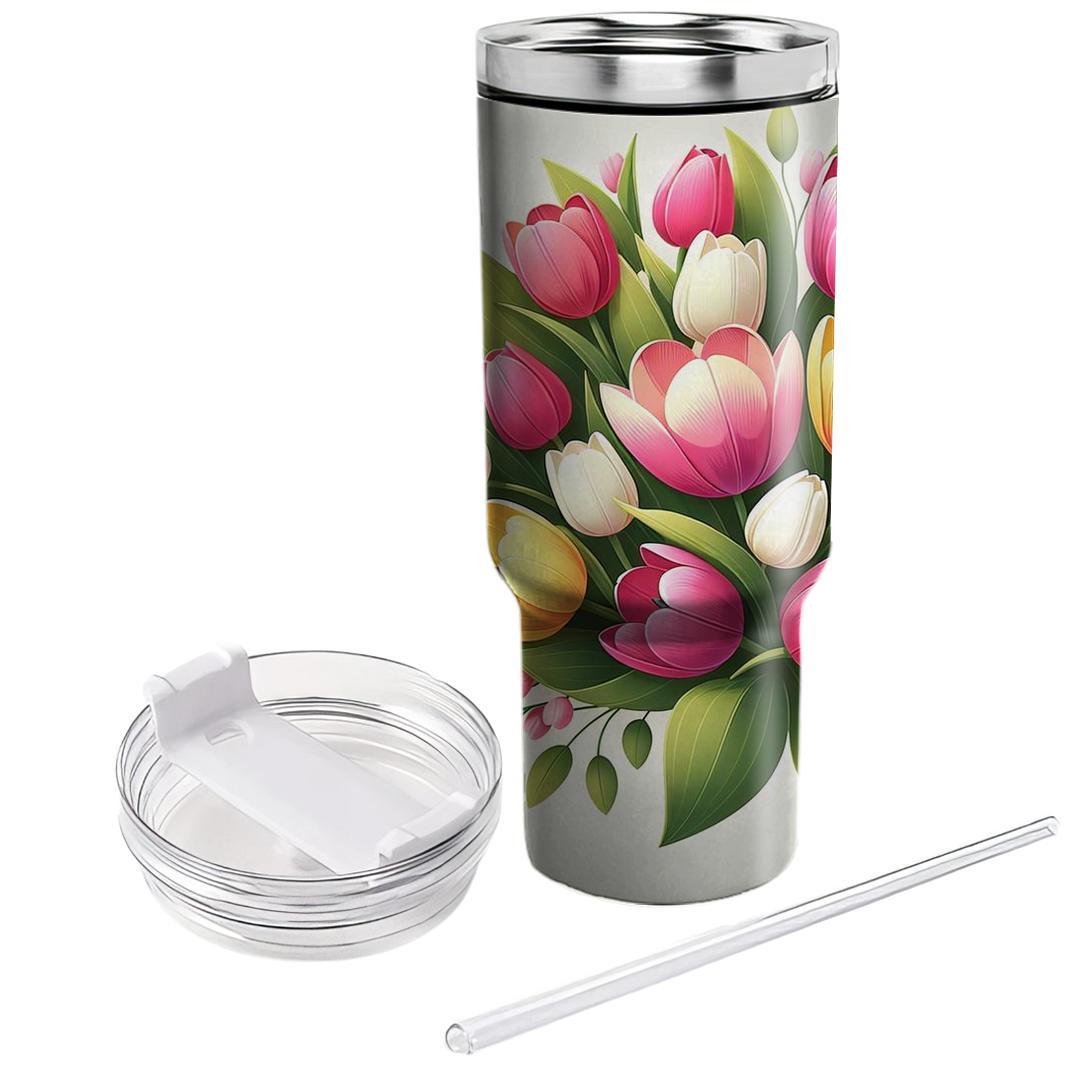 Exquisite Tulip Bouquet  Unique Tumblers