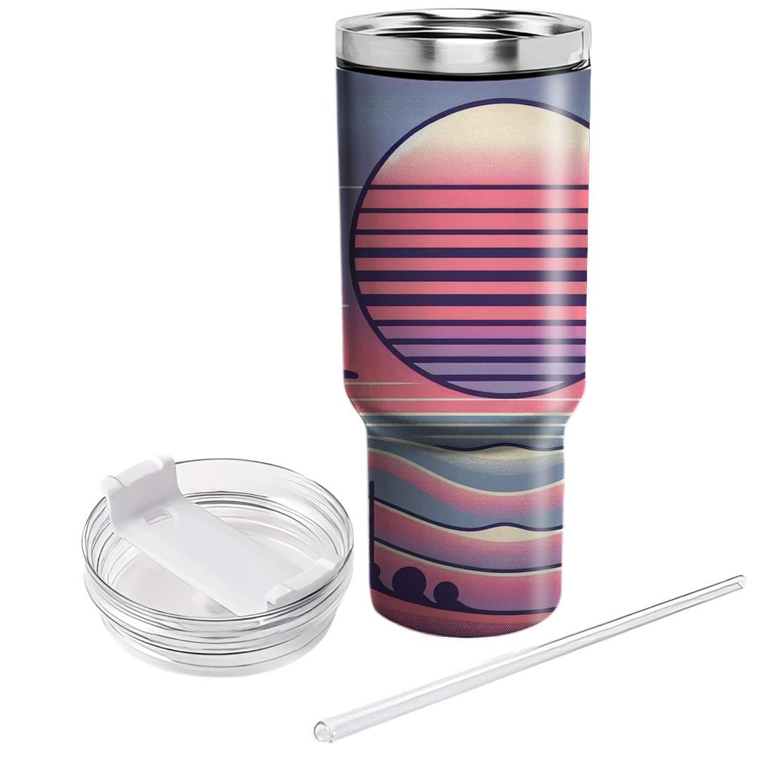 Pastel Sunset Waves  Personalized Tumblers