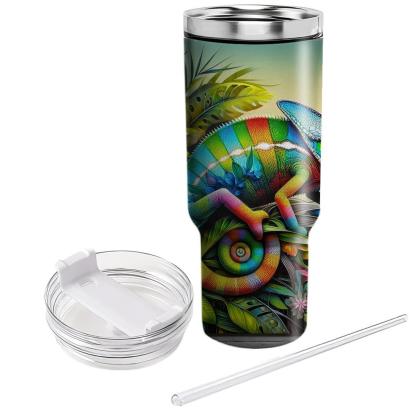 Funky Chameleon Colors  Tumblers With Lids