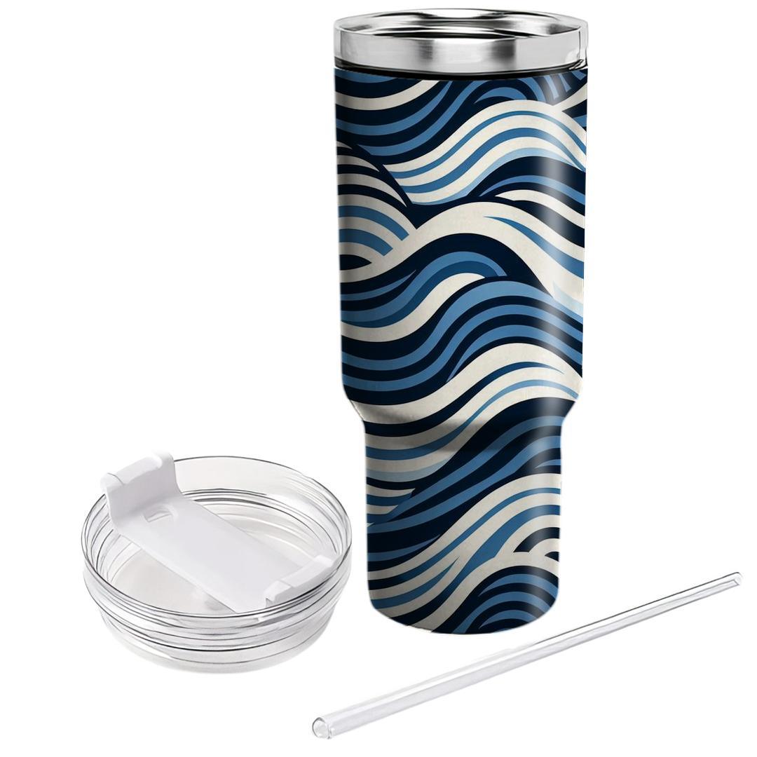 Nautical Wave Stripes  Insulated Tumblers