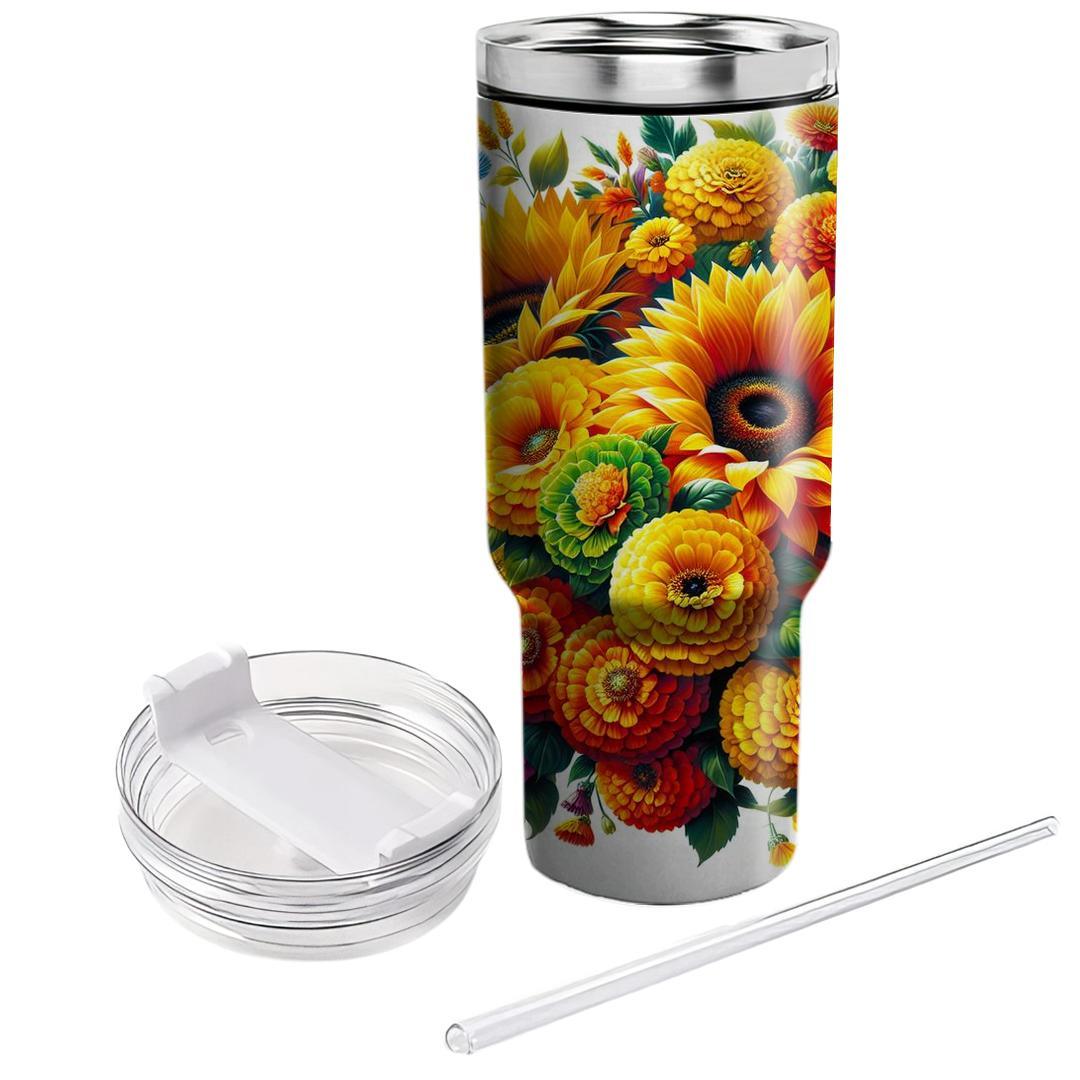 Sunkissed Floral Bouquet  Tumbler Cups