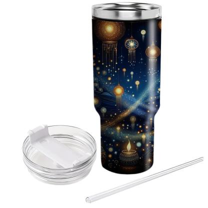 Cosmic Lanterns - Diwali Through The Stars  Tumblers With Lids