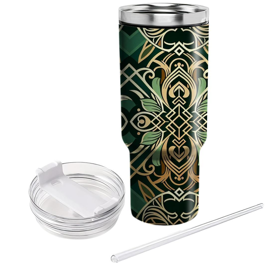 Art Deco Inspired Floral  Decorative Tumblers