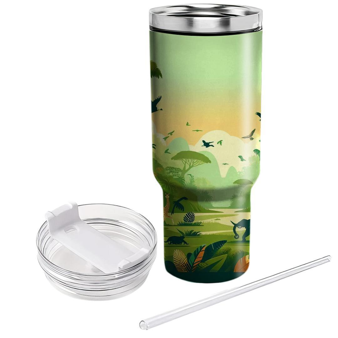 Daring 80s Jungle Adventure  Unique Tumblers