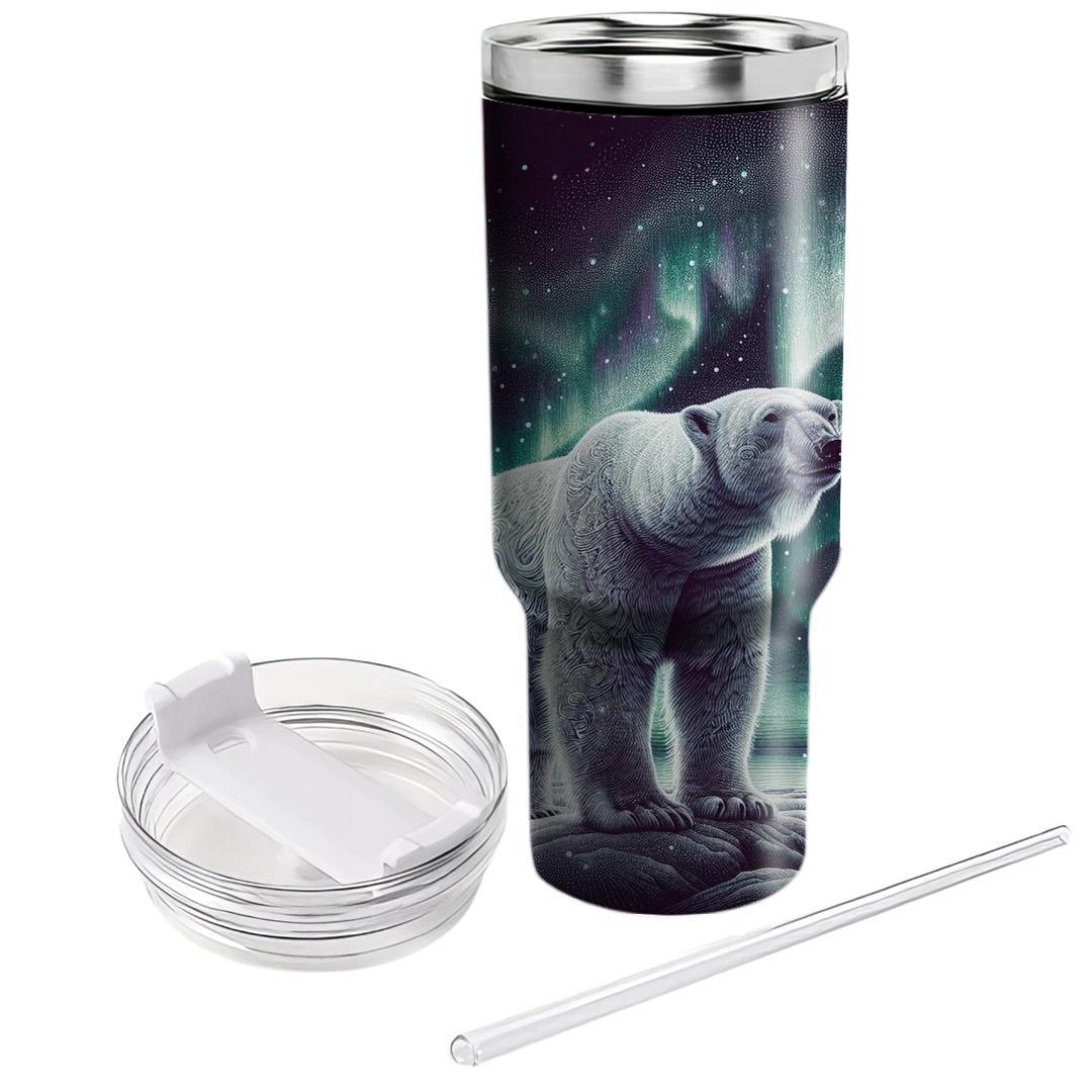 Mystical Polar Bear Aurora  Travel Tumblers