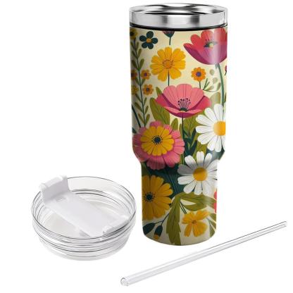 Cheerful Blossom Field  Insulated Tumblers