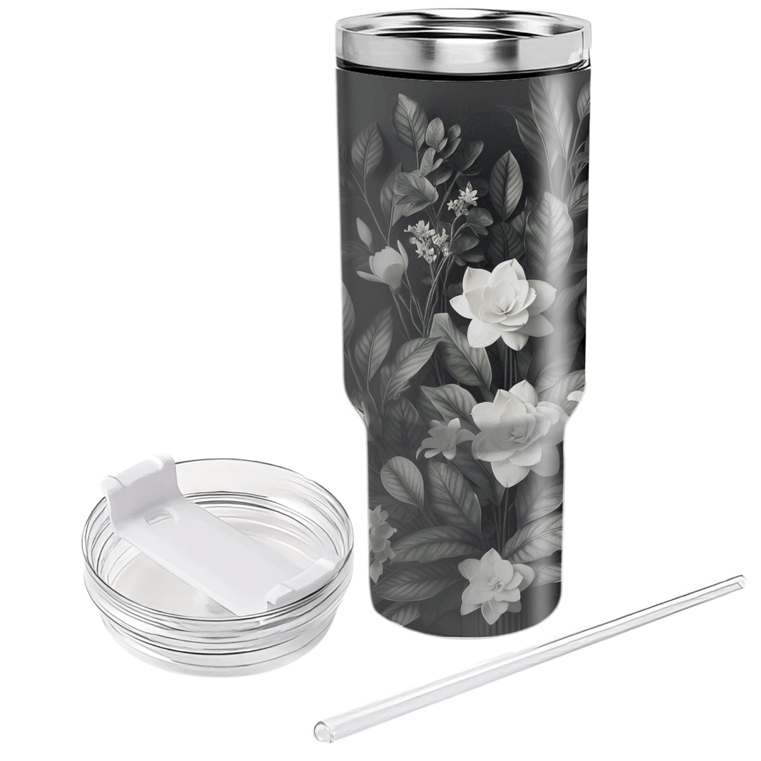 Chic Gardenia Elegance  Tumblers With Lids