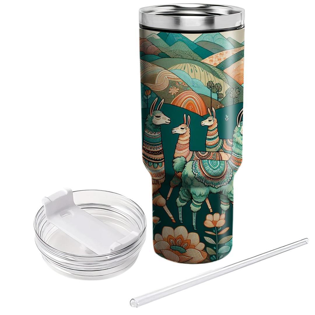 Whimsical Llama Land  Tumblers With Lids