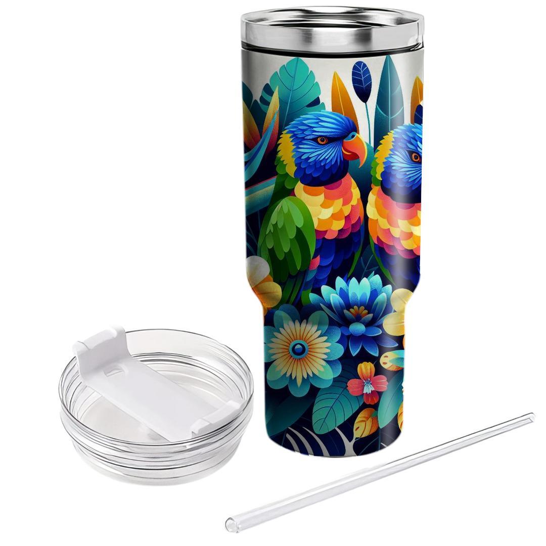 Rainbow Lorikeet Tropical  Travel Tumblers