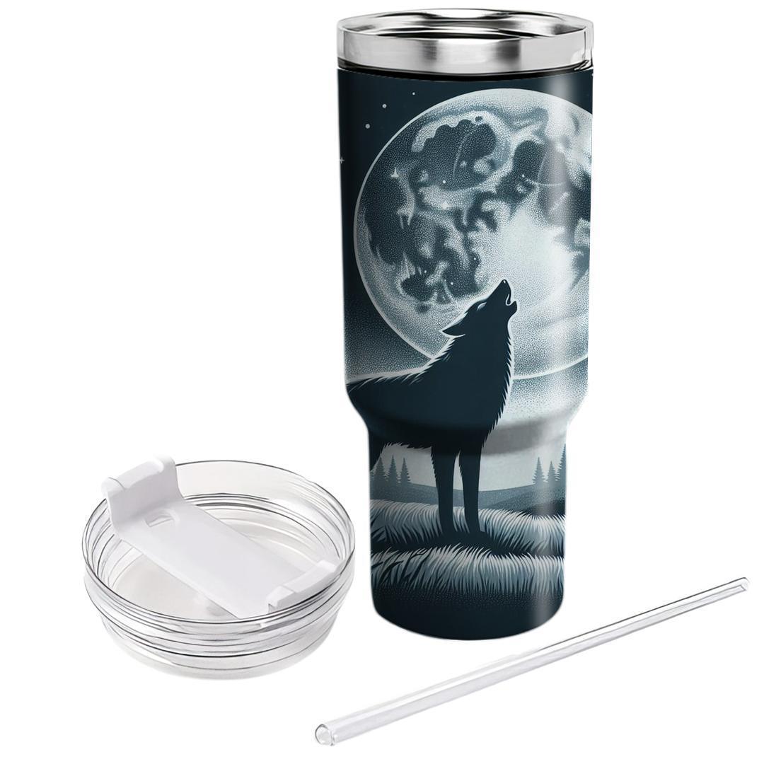 Mysterious Wolf Night  Tumblers With Lids