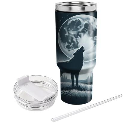 Mysterious Wolf Night  Tumblers With Lids