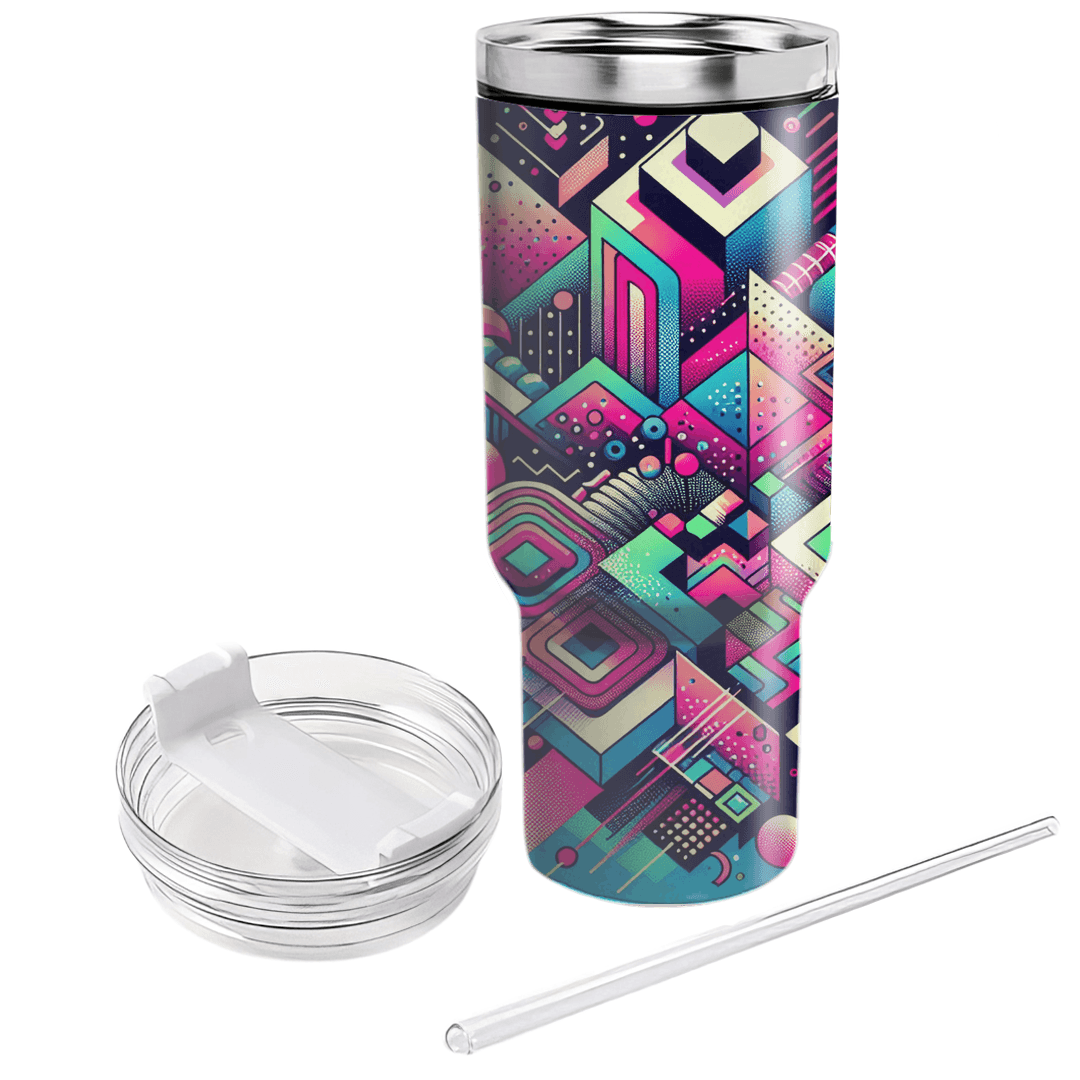 Funky Neon Abstracts Travel Tumblers