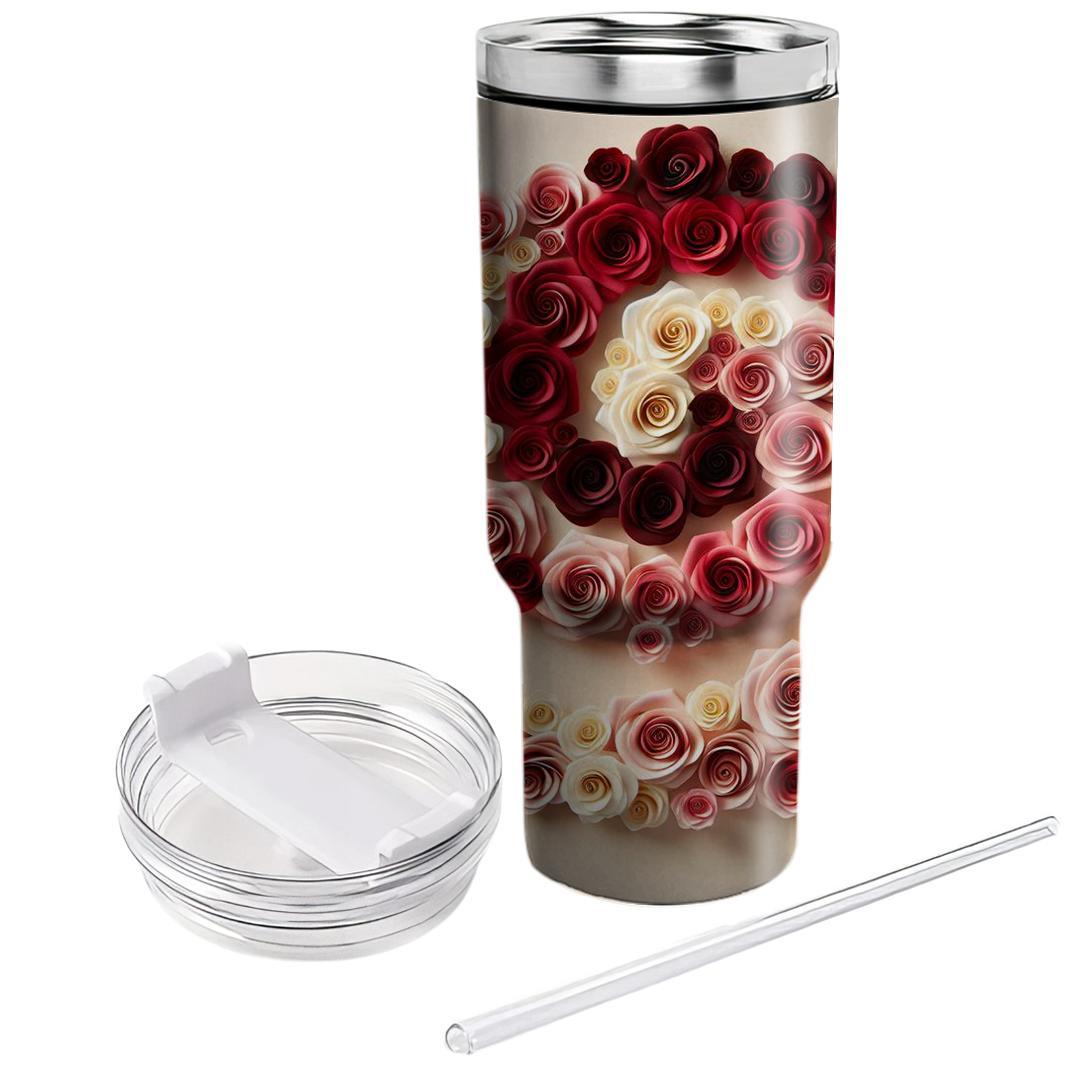 Romantic Rose Whirl  Tumbler Cups