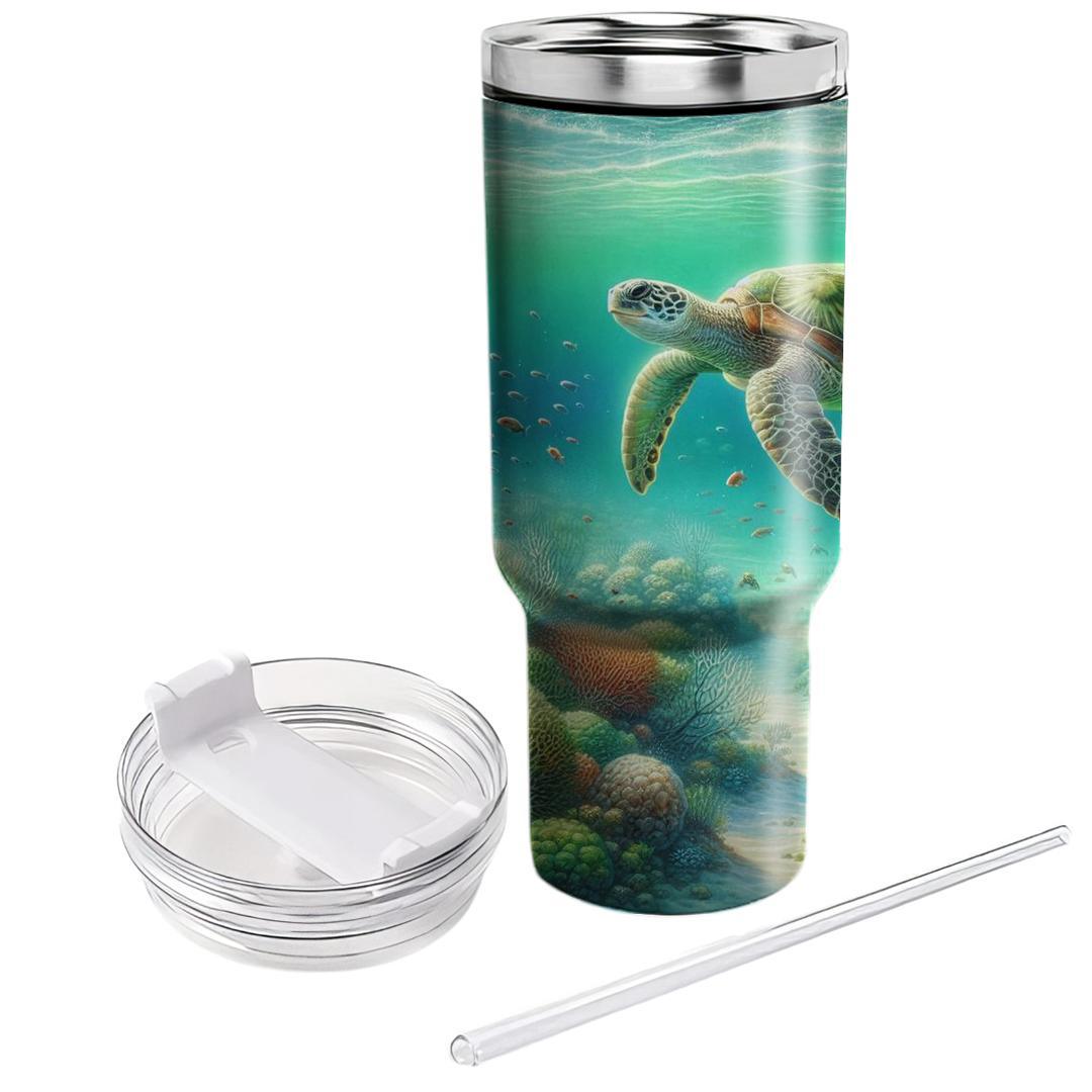 Elegant Turtle Serenity  Travel Tumblers