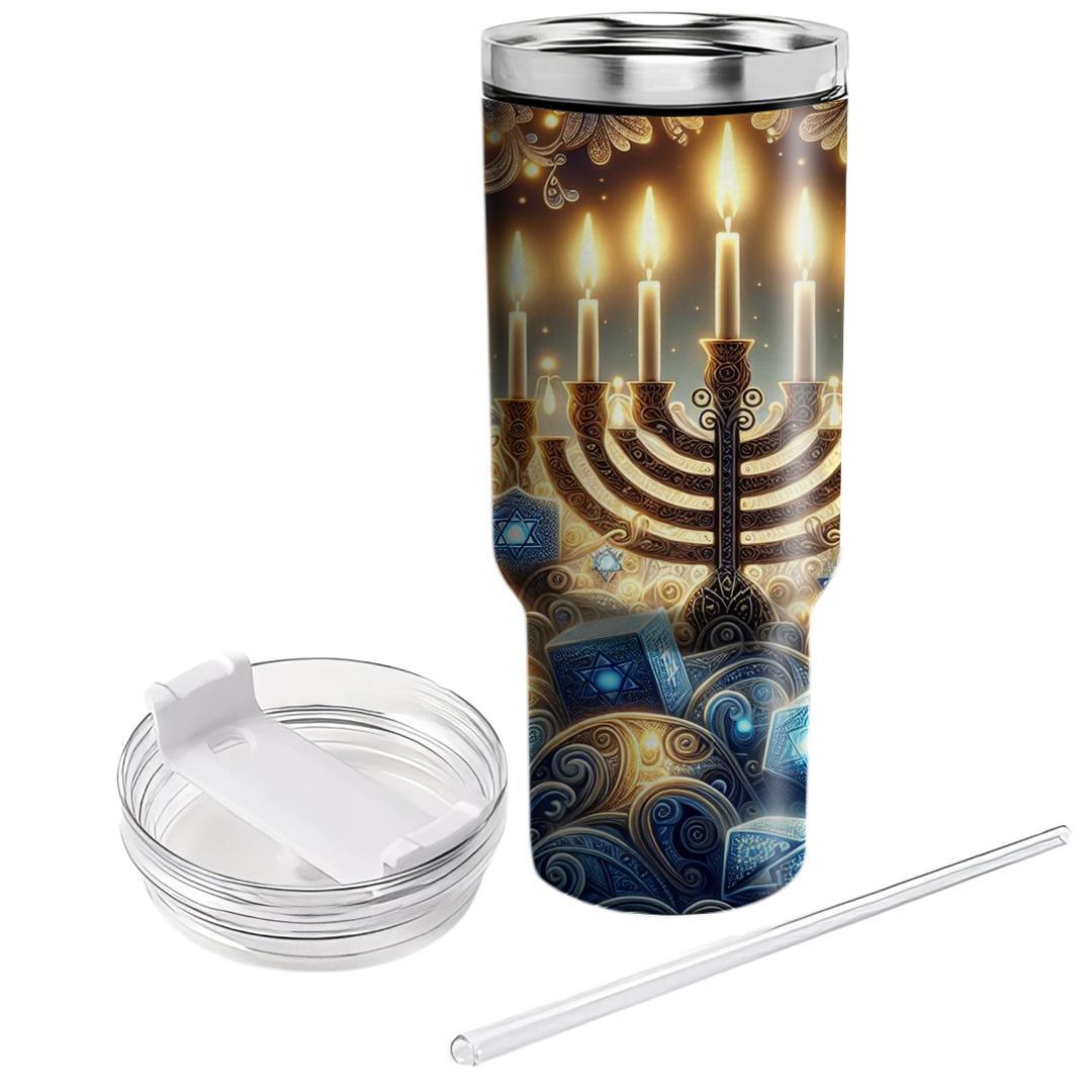 Lights Of Hope - Hanukkah  Tumblers With Lids