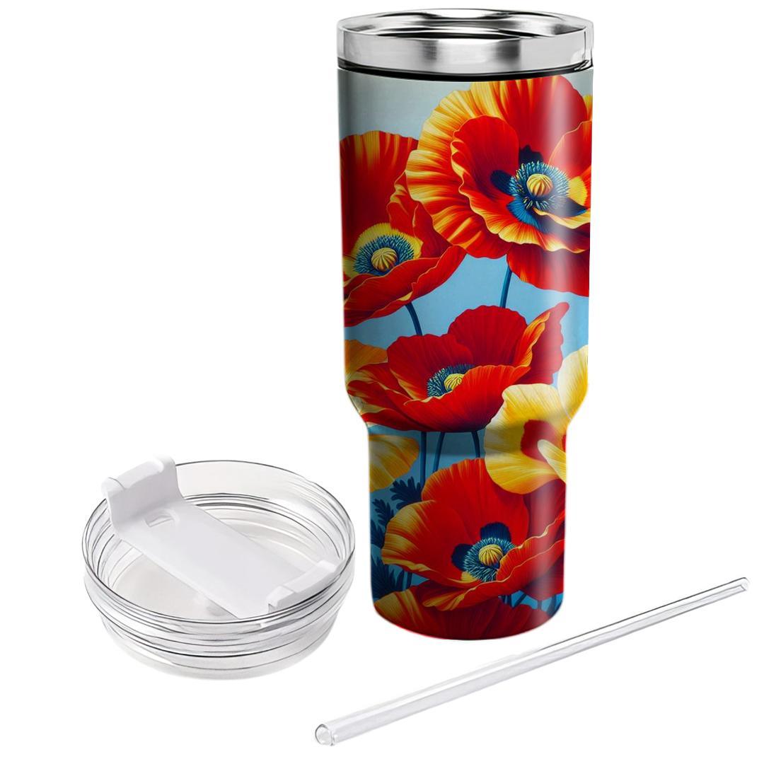 Springtime Poppy Delight  Unique Tumblers